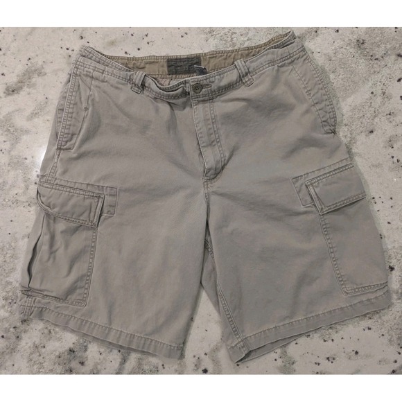 Old Navy VTG Y2K Mens 36W Cargo Shorts Tan Baggy Utility Hiking Outdoors Skater - Picture 1 of 9